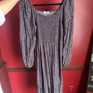 Floral Smocked Long Sleeve Dress